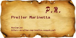 Preller Marinetta névjegykártya